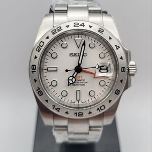 New Custom 39mm SeikoMod Automatic GMT Watch Explorer2 Homage